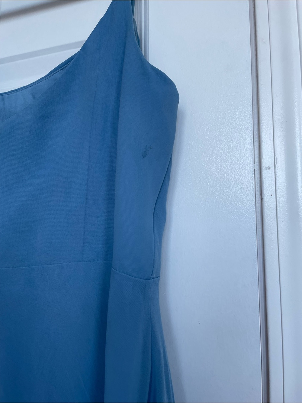 Azazie Steel Blue Cowl Neck Spaghetti-Strap Maxi Dress - Picture 7 of 8